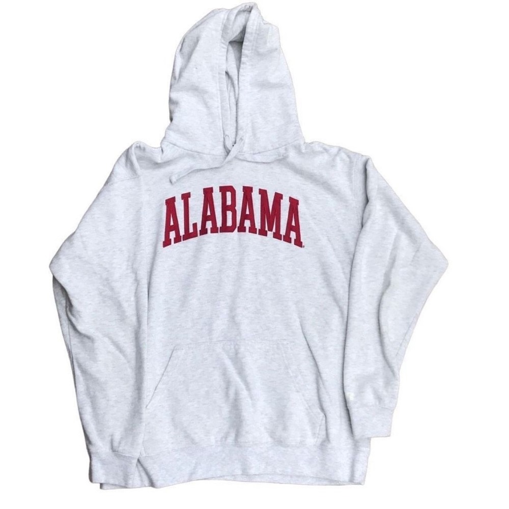 Russell Men's Heathered Gray Long Sleeve Alabama Drawstring Hoodie Size XL